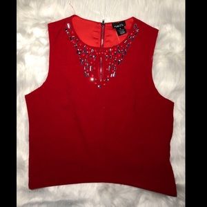 Red shirt with studs